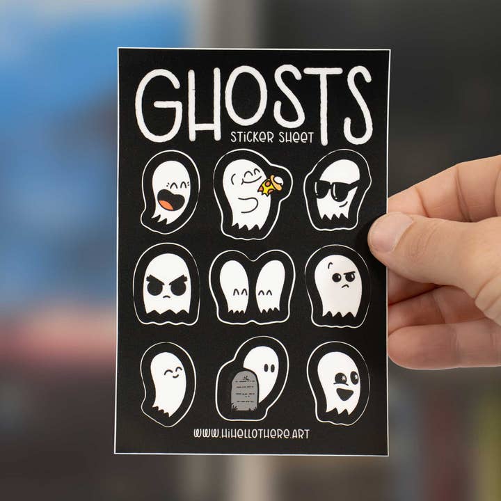 Ghosts Sticker Sheet for wholesale by Hi, Hello There