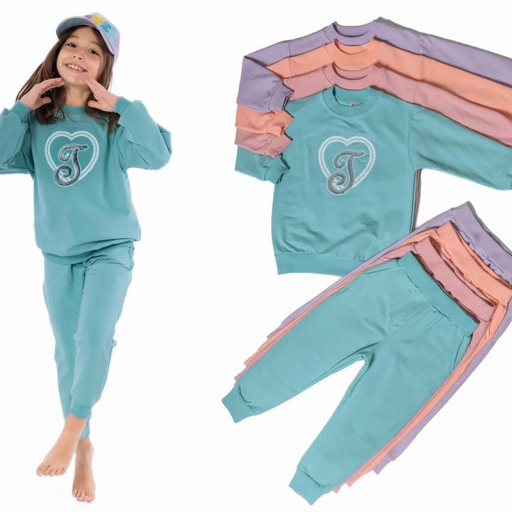 Girls Crewneck & Joggers Set "Silver" for wholesale by Dreamline