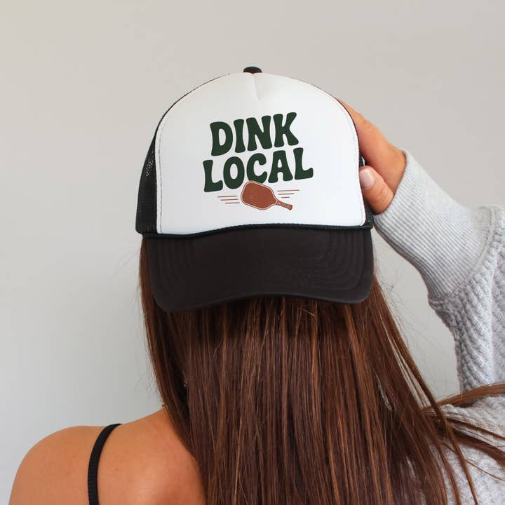 Dink Local Pickleball Foam Trucker Hat for wholesale by DaisyChainDesignCo