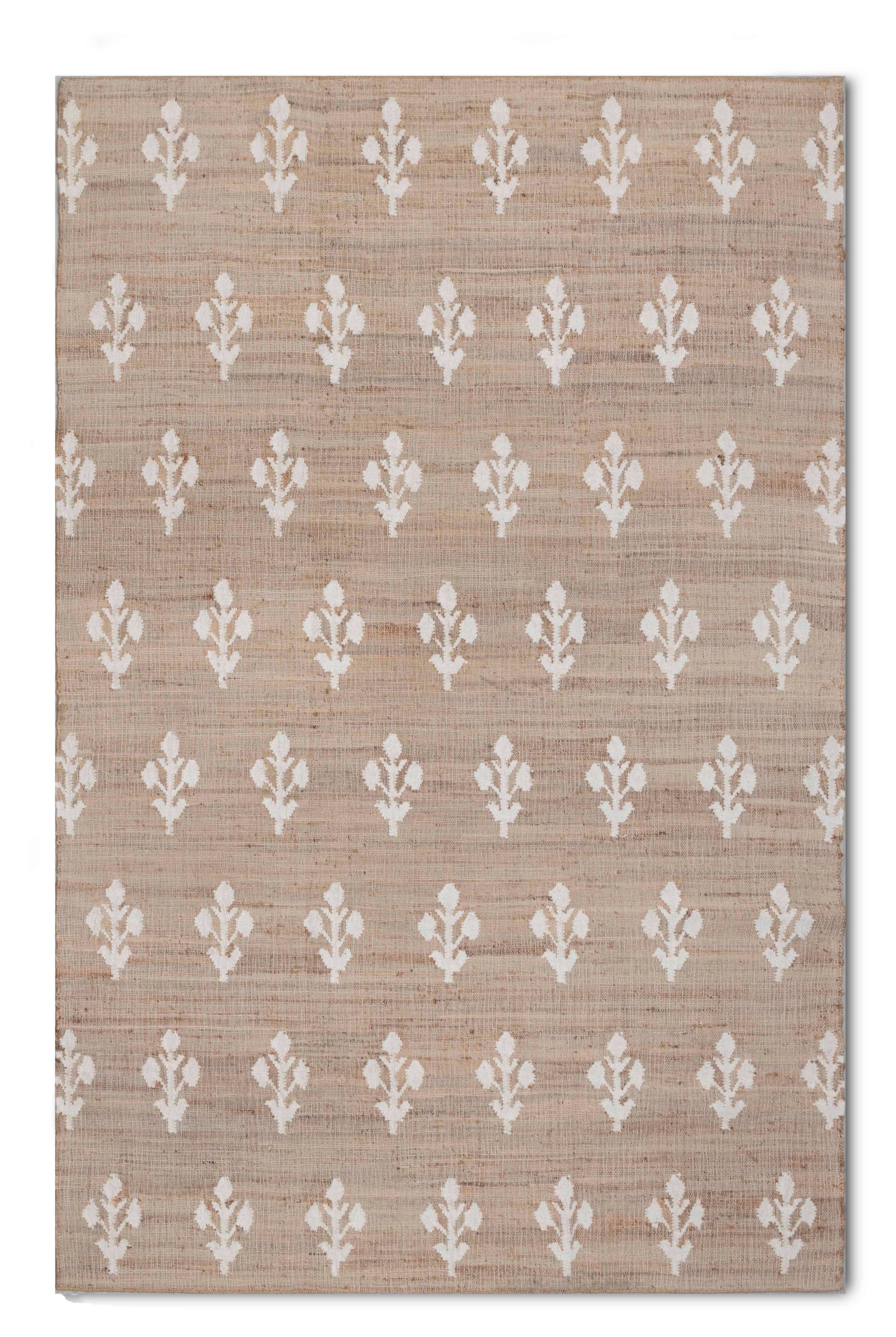 Aesthetic Homes LLC - Wholesale Area rug - Hand Woven Ivory Flower Jute Wool Boho Moroccan Rug TN-866