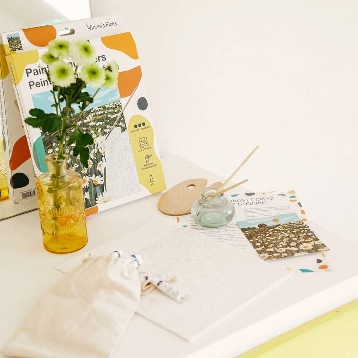 Winnie's Picks - Vente Kit de bricolage - Peinture par numéros pour adultes – Marguerites en fleurs1