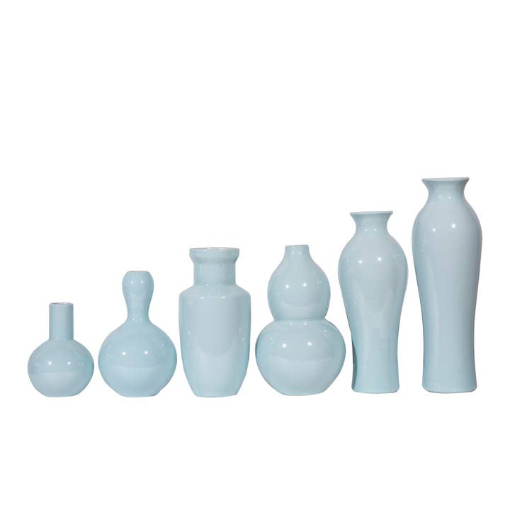 Assorted Vases Set of 6 - Icy Blue for wholesale by Legend Accents
