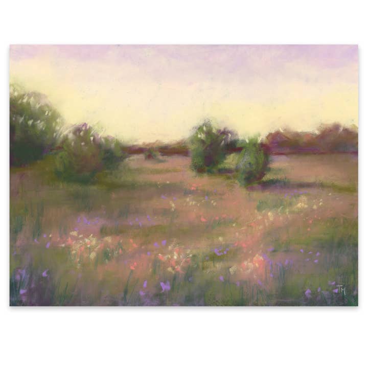 Sonhando com flores silvestres Impressão artística em pastel Giclée por atacado de Tiffany Mackay Art