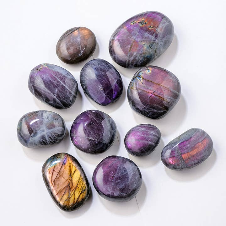 Moon Rituals - Wholesale Spiritual Stone/Crystal - Purple Labradorite Palm Stone (Rainbow) - Transformation & Luck3