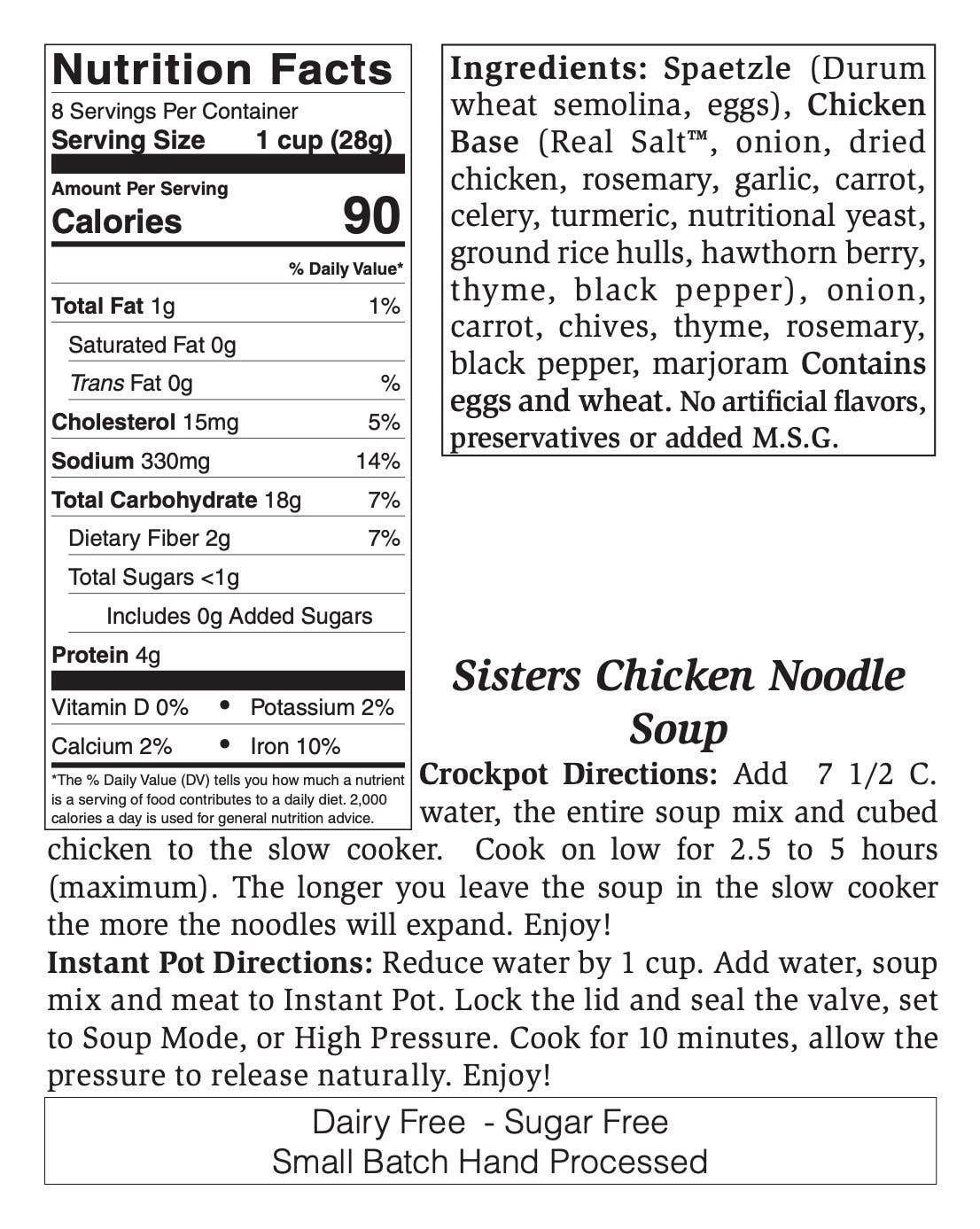 Rill Foods - Wholesale Soup - Large Sisters Chicken Noodle Soup Mix2