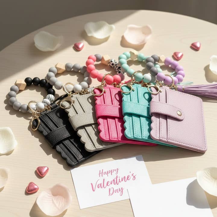 42POPS – Engroshandel Tegnebog - Dame – ,,,,..._ SI-26423 Perlearmbånd Nøglering Kortholder Pung9