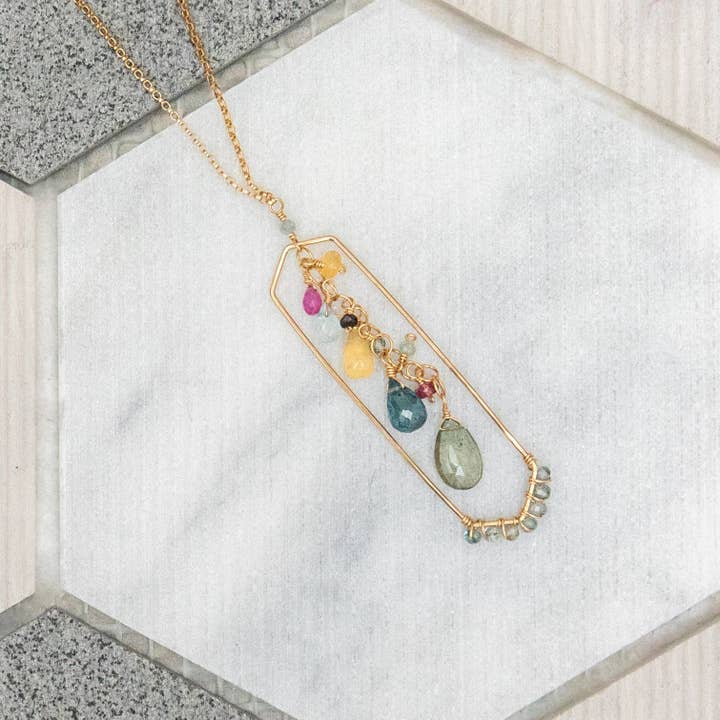 Bali- Geode Frame Necklace for wholesale by Vannucci