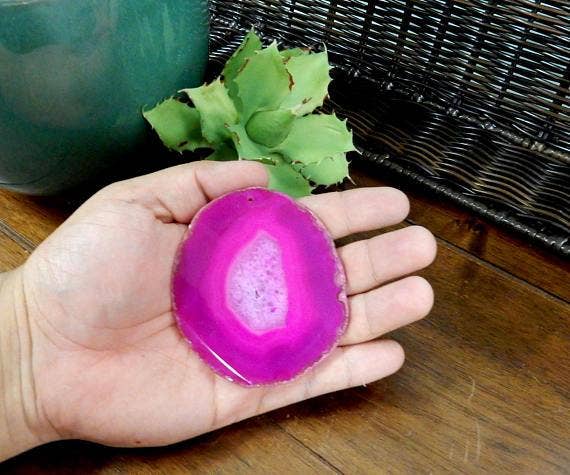 Rock Paradise - Wholesale Spiritual Stone/Crystal - Agate Slices -Top Drilled - Size #2 LARGE AGATE - Crystal Craft Supply21