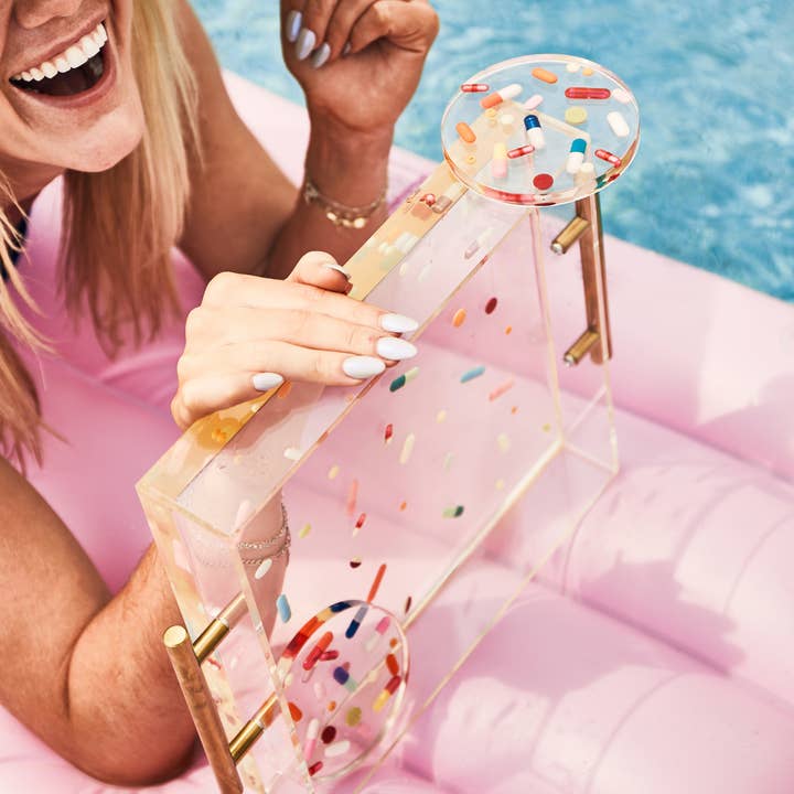 Tart By Taylor - Wholesale Decorative Tray - Classic Pill Acrylic Tray With Gold Handles4