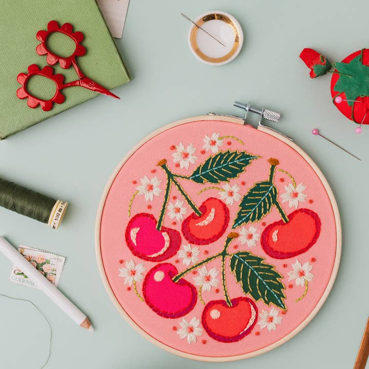 Rikrack - Wholesale Embroidery/Cross Stitch Supplies - Cherries Embroidery Kit4