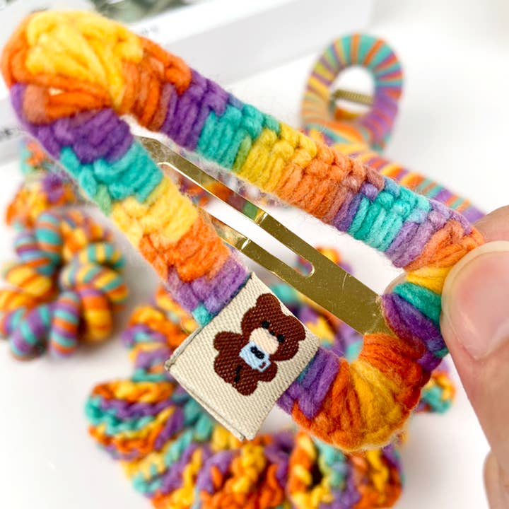 TheDivaSoap - Wholesale Hair Accessories Set - Women's - Rainbow colored braided set hair clips claw clips hair tie4