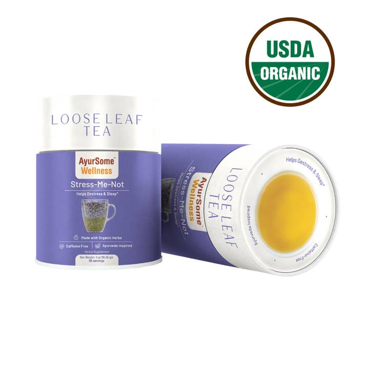 Organic Lavender Lemon Balm tea, Stress-Me-Not, loose leaf for wholesale by AyurSome Wellness