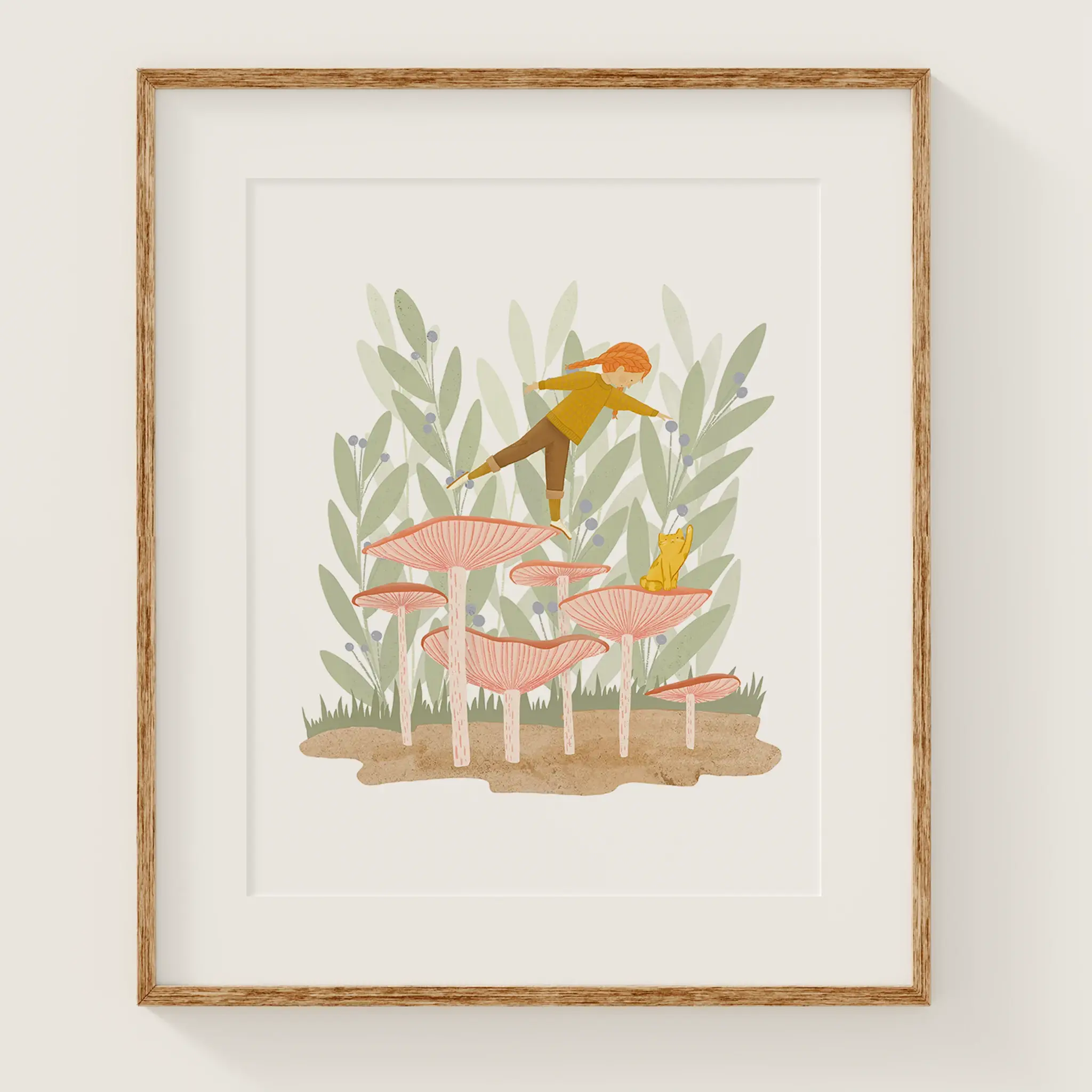 oh, little wren - Wholesale Art Print - Art Print 8x10 | Leaning In | Kid among Mushrooms Kid Art4
