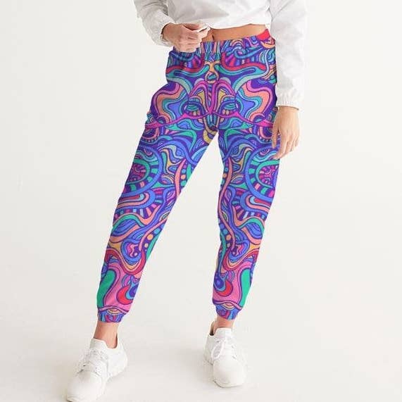 Joggers Women, Womens Track Pants, Festival Clothing, Trendy Joggers, Womens Trousers, Psychedelic Pants, Electric Purple Pants, Rave Outfit for wholesale by Raiana's Vibes