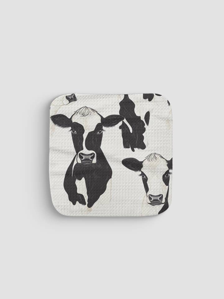 Moo Dishcloth for wholesale by Loom Loom