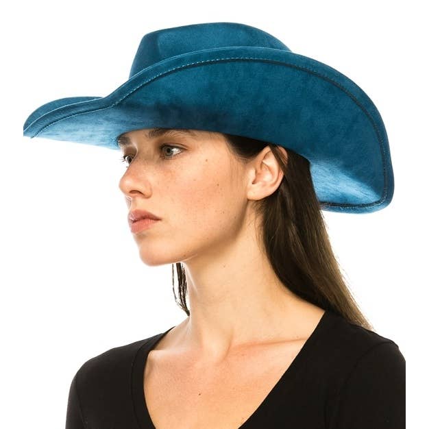 Queens INC - Wholesale Cowboy Hat - Women's - VEGAN SUEDE COWBOY HAT