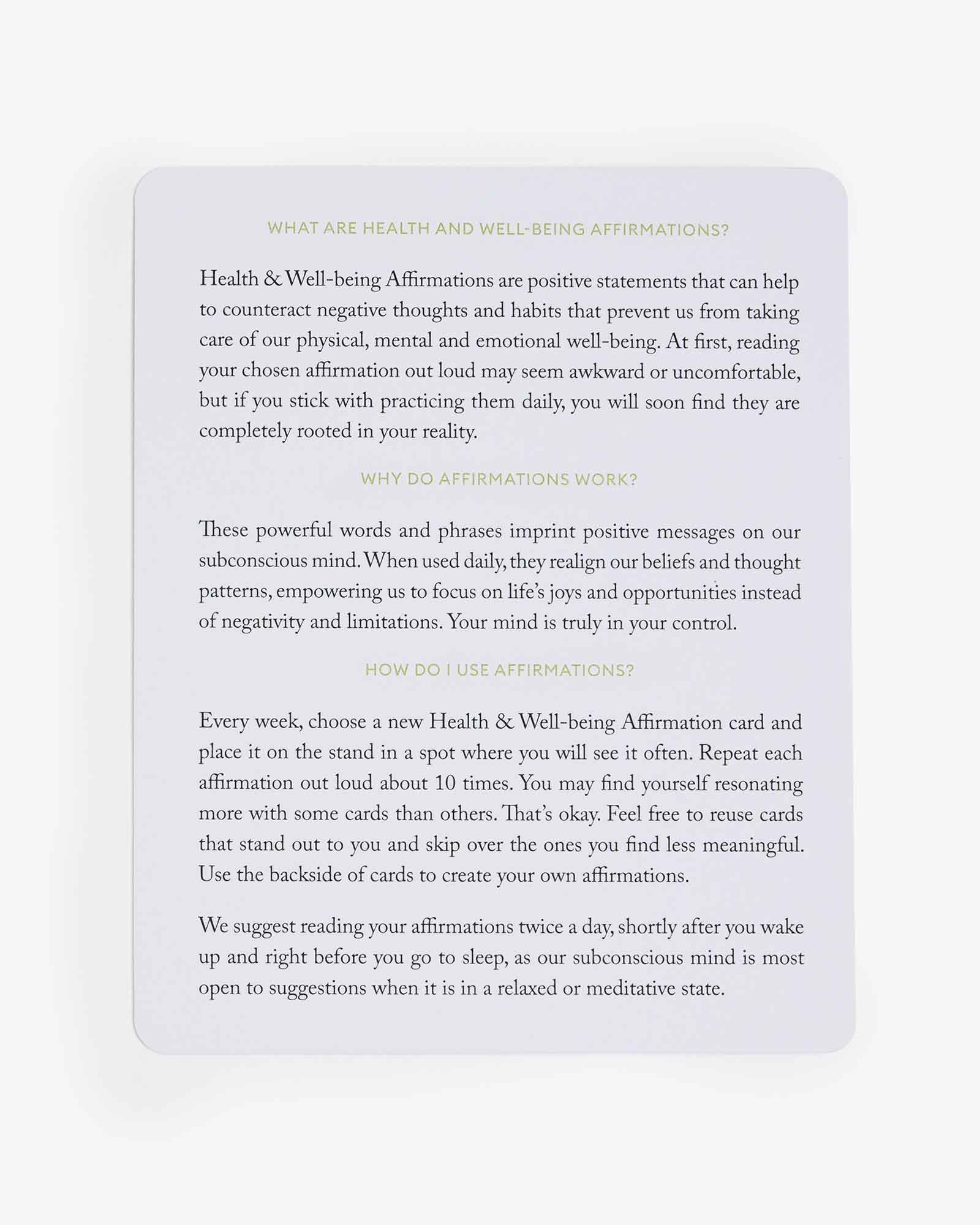 Intelligent Change – wholesale Stationery/notecard set – Mindful Affirmations Health & Wellbeing, Display Cards Gift7