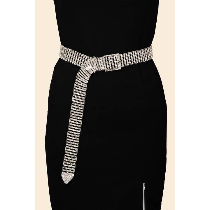 Anarchy Street - Wholesale Belt - Women's - Square Buckle Rhinestone Chain Belt