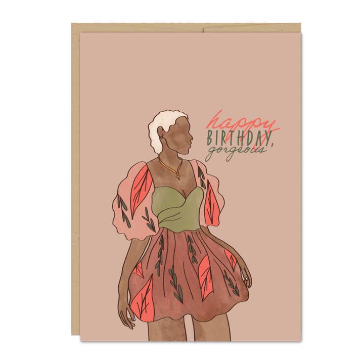 Happy Birthday Gorgeous Greeting Card for wholesale by Illustrated Melanin