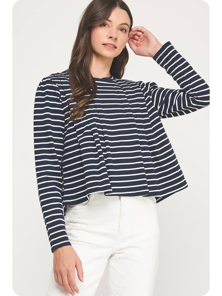 Strut & Bolt – wholesale Blouse – Women’s – Striped Shoulder Pad Knit Tee Top14