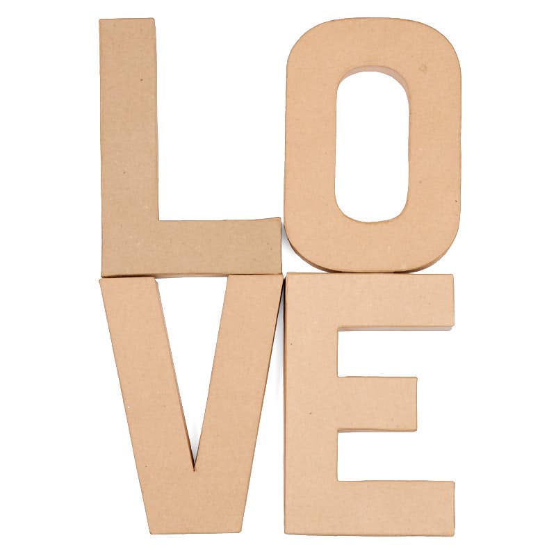 Factory Direct Craft - Wholesale Decorative Tabletop Object - Paper Mache "Love" Word Set2