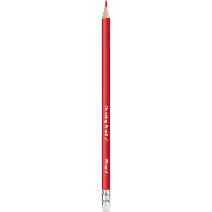 Janod - Wholesale Pencil - Triangular Red Checking Pencils x12