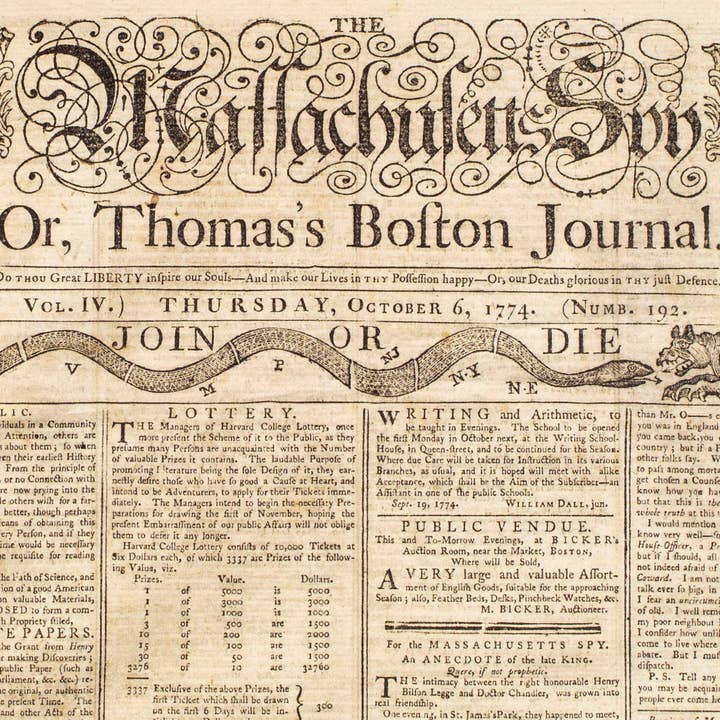 Liberty & Co. - Wholesale Coffee Mug - Massachusetts Spy "Join or Die" Mug10