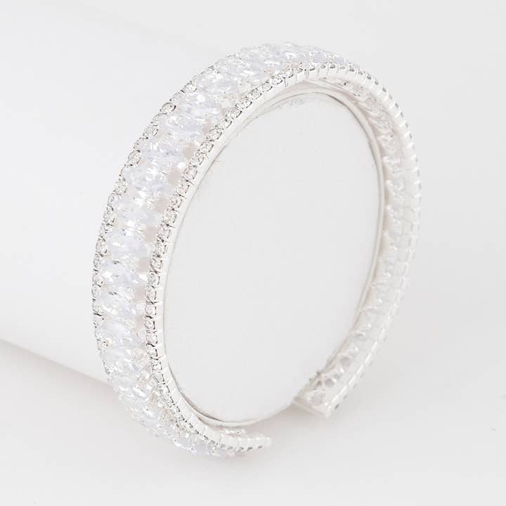 Pulseira de punho com barra de cristal clássico por atacado de 3AM BY H&D ACCESSORIES