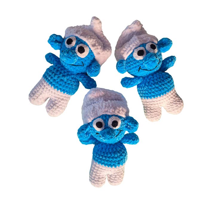 despinacrafting - Wholesale Stuffed/Plush Toy - Kids & Baby - Velvet Crochet Smurf Plush | Handmade | 25 cm1