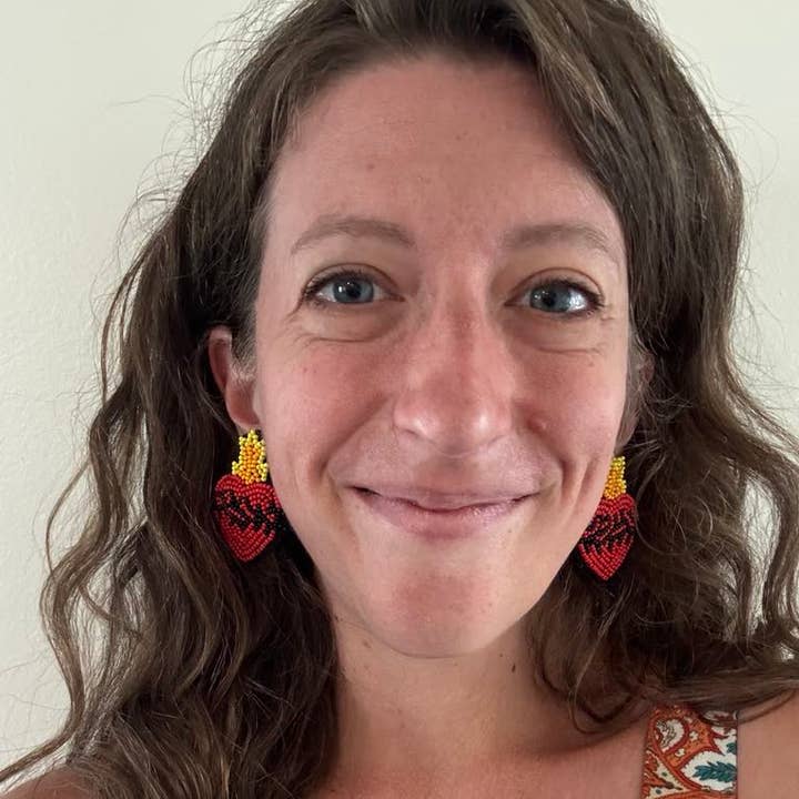 Sacred Heart Beaded Earrings for wholesale by Brick House in the City