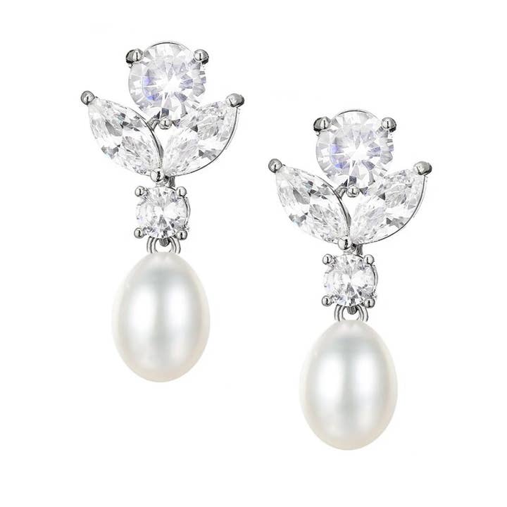 Athena Bridal Jewellery - Vendita all'ingrosso Orecchini pendenti - ORECCHINI CON GEMME DI PERLE -CZER7344