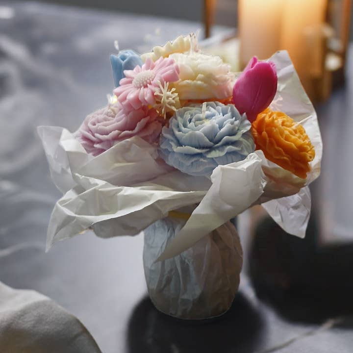 Bouquet de bougies de luxe Pivoine Tulipe Scent Fushion en WV pour la vente par Scent Fushion Candles