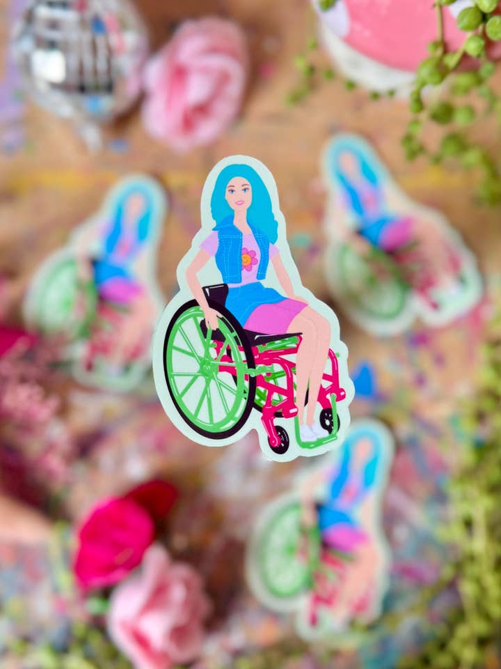 Wheelchair Babe - Sticker for wholesale by Crafted in chaos