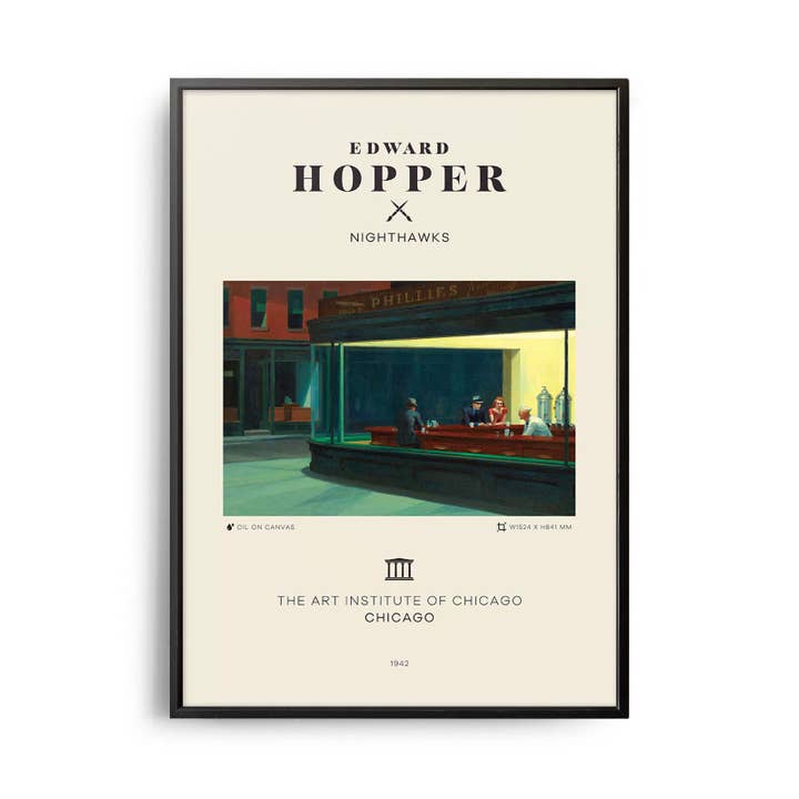 Pôster moderno de Edward Hopper Nighthawks de meados do século por atacado de Weekend Concept