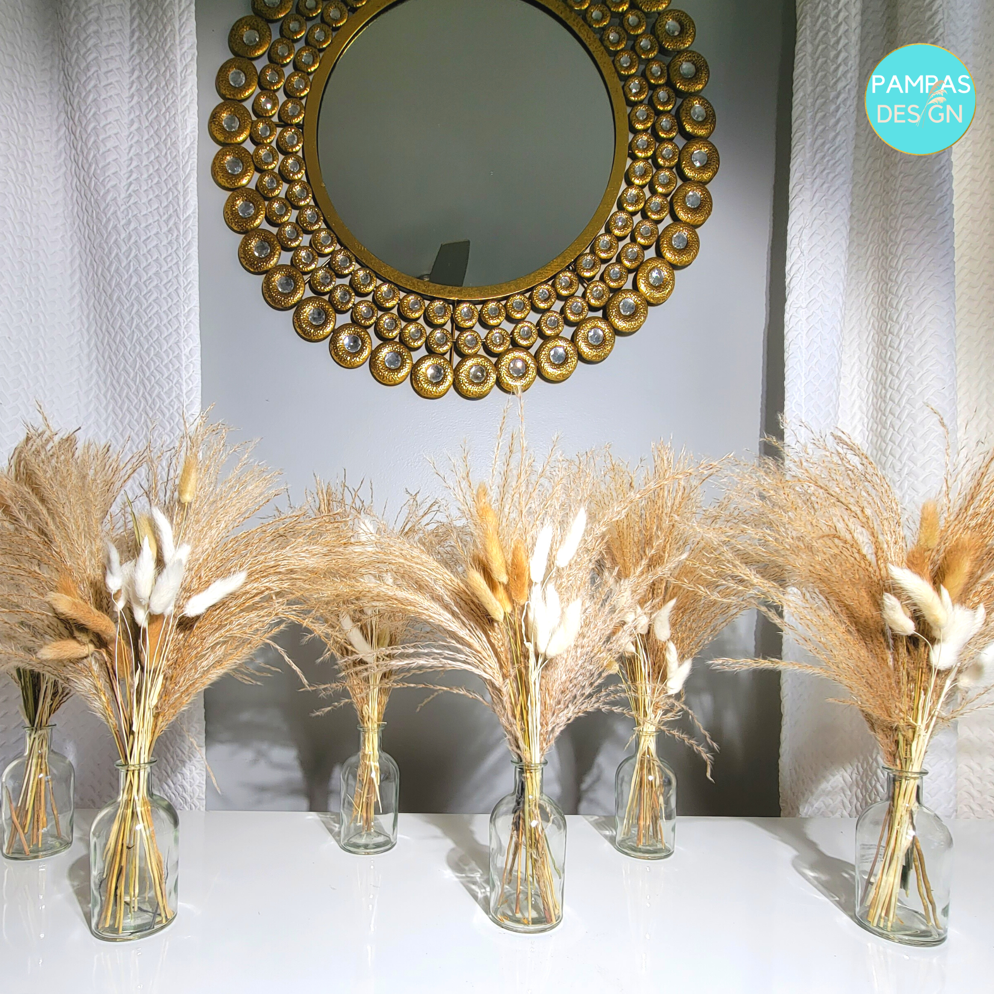 Pampas Design - Wholesale Dried/Pressed Flowers - Pampas Grass Centerpieces including Vase16
