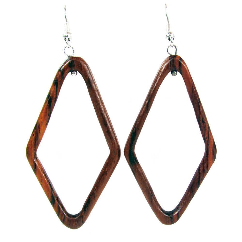 Upavim Crafts – wholesale Dangle earrings – Wood Diamond Hoop Earrings1