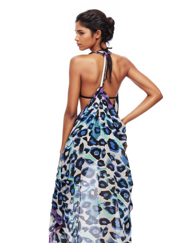 Free Spirit Vest in Animal Kingdom Blue Print for wholesale by Subtle Luxury