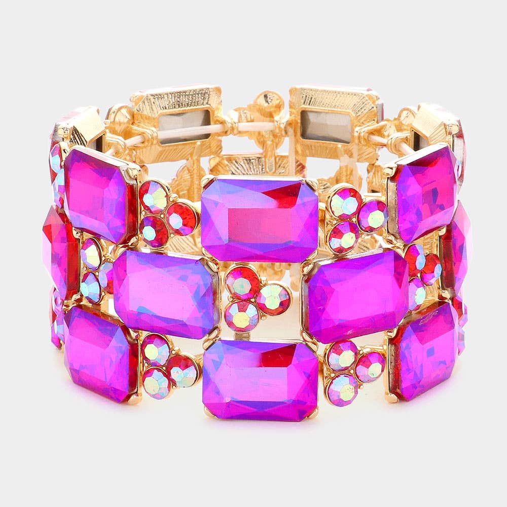 Sensibling Corp. - Wholesale Manchet-armband - Smaragdgroene stretcharmband met accenten voor de avond9