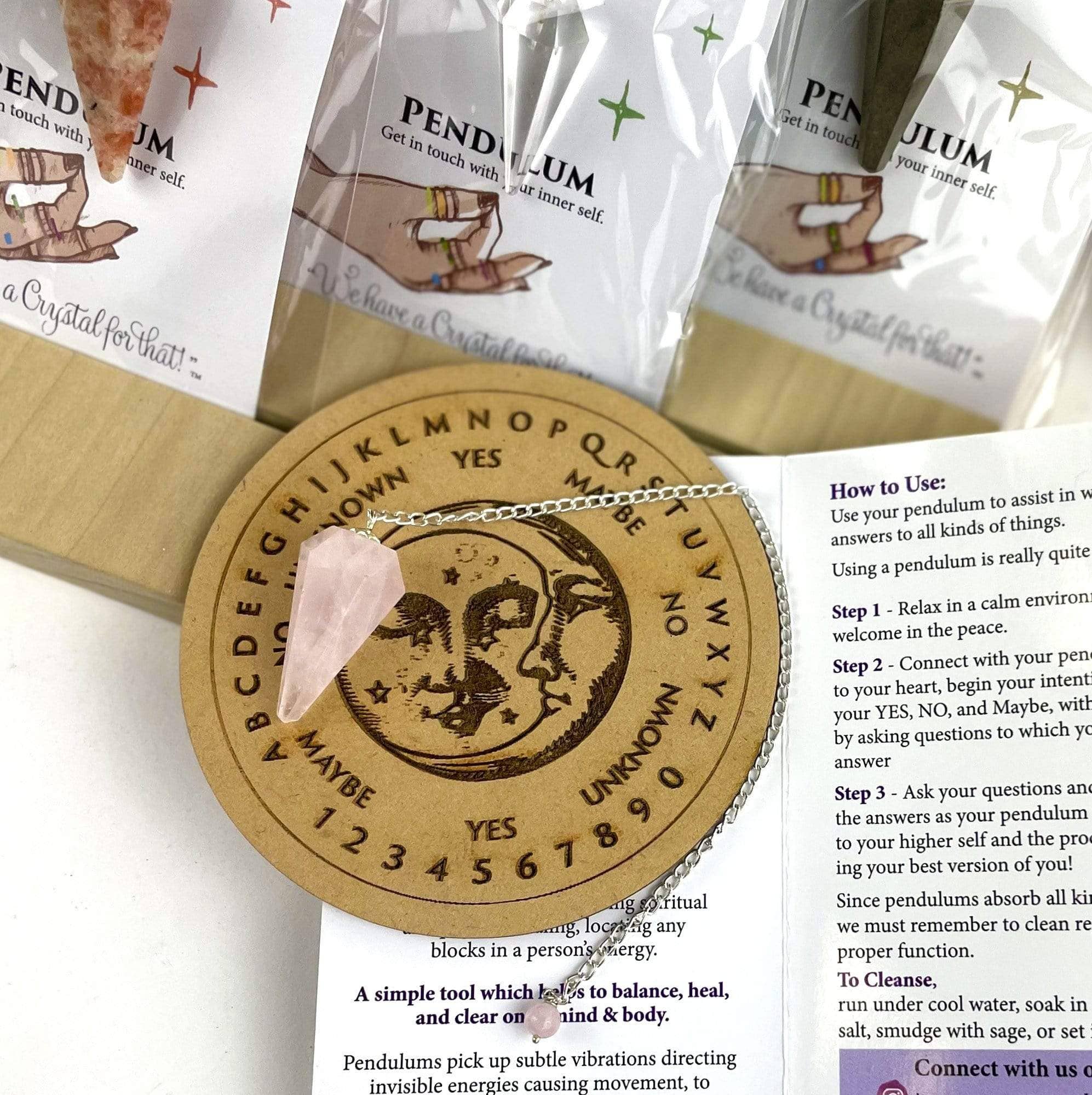 Rock Paradise - Venta al por mayor Artículo de meditación - Tablero de péndulo de cristal para adivinación y trabajo metafísico (RK15)2