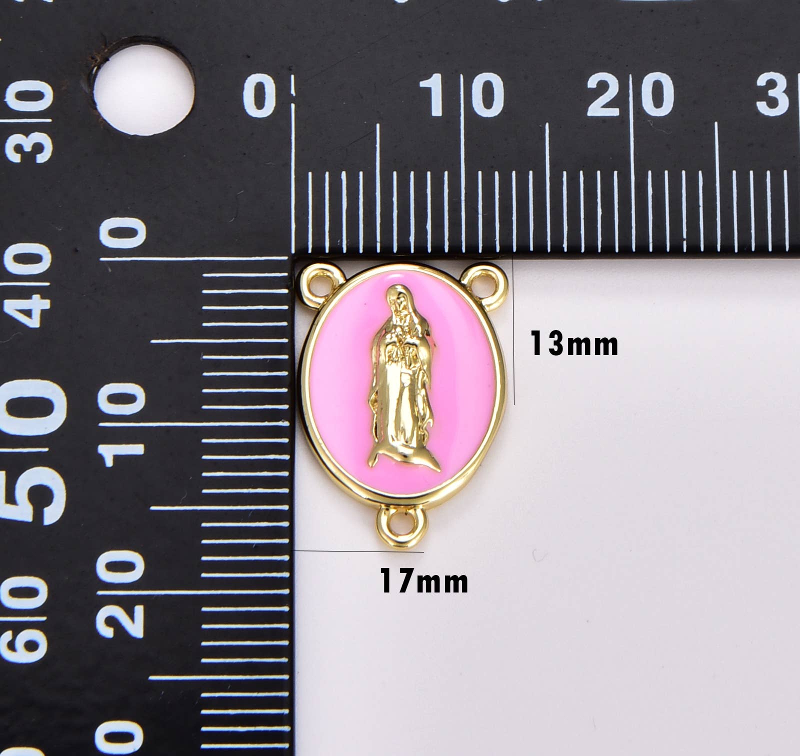 Beads Creation - Wholesale Individual Charm/Pendant - Our Lady of Guadalupe Rosary Centerpiece Connector, CN4383