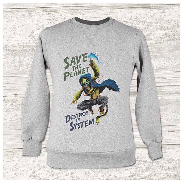 Sudadera con cuello redondo para hombre Save the Planet para venta al por mayor de Collecteeve