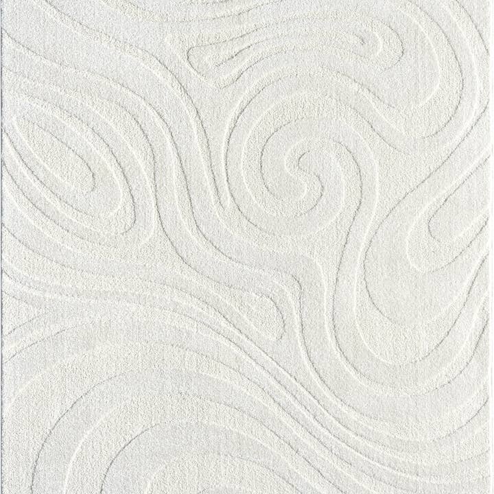 Abani Rugs - Wholesale Area Rug - Abani Cozy COZ140A Modern Cream Swirl Waves Area Rug0