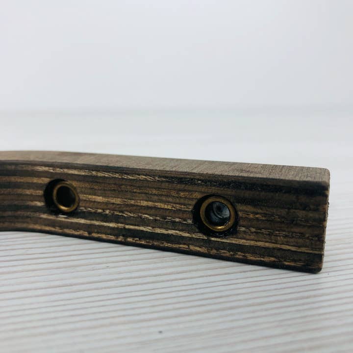 Bent wooden plant hanger hook 6"x4" nut-brown for wholesale by Even Wood