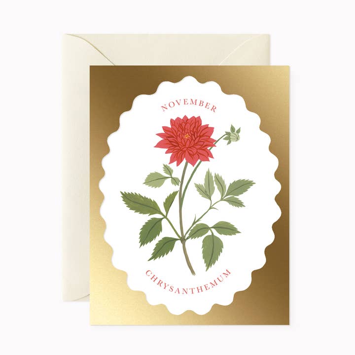 BIRTH MONTH FLOWER | NOVEMBER | greeting card for wholesale by Botanica Paper Co.