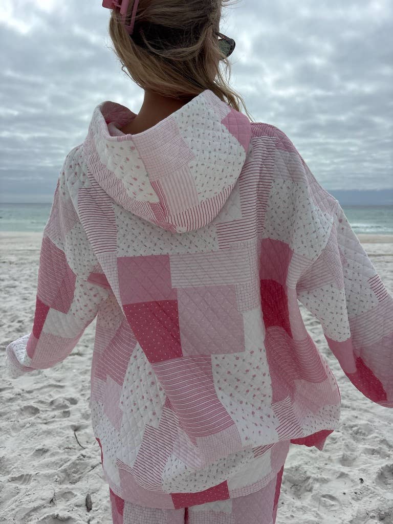 Sunkissed Coconut - Wholesale Hoodie - Women's - Margo Quilted Patchwork Hoodie25