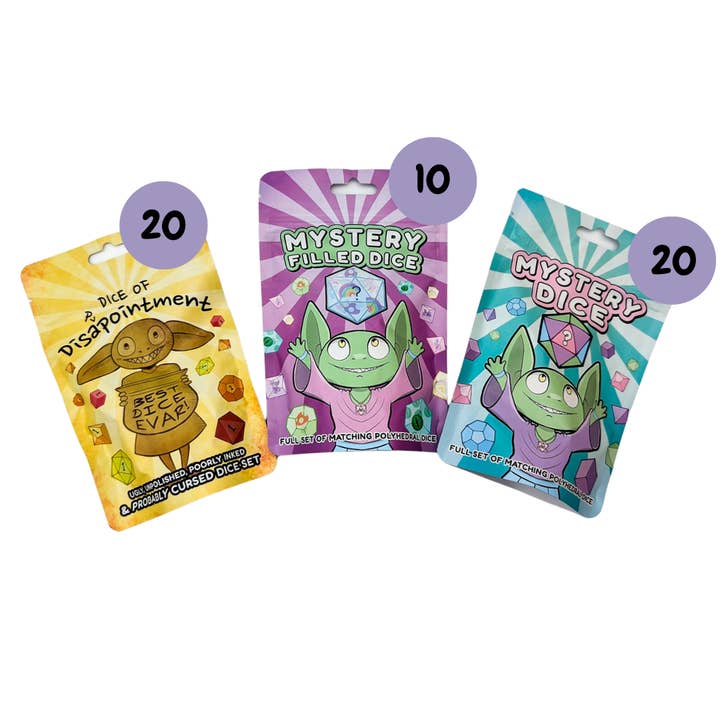 Basics pakke for engroshandel hos Mystery Dice Goblin