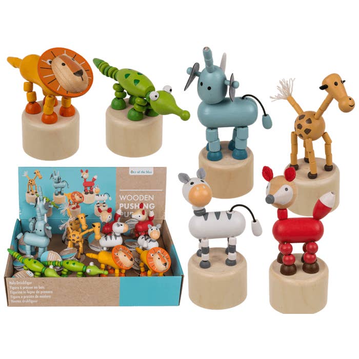 Burattino a spinta in legno a forma di animale, assortito per la vendita all'ingrosso da parte di Out of the blue KG