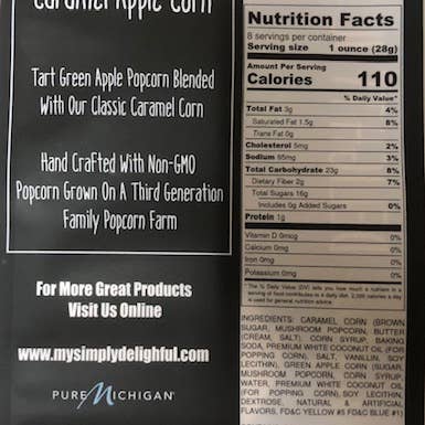 Simply Delightful - Wholesale Popcorn - Caramel Apple Corn 8 oz1