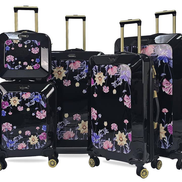 Hard Shell Flower Print Suitcase Luggage Set for wholesale by Infinity Leather (Upperclass Fashions Ltd)