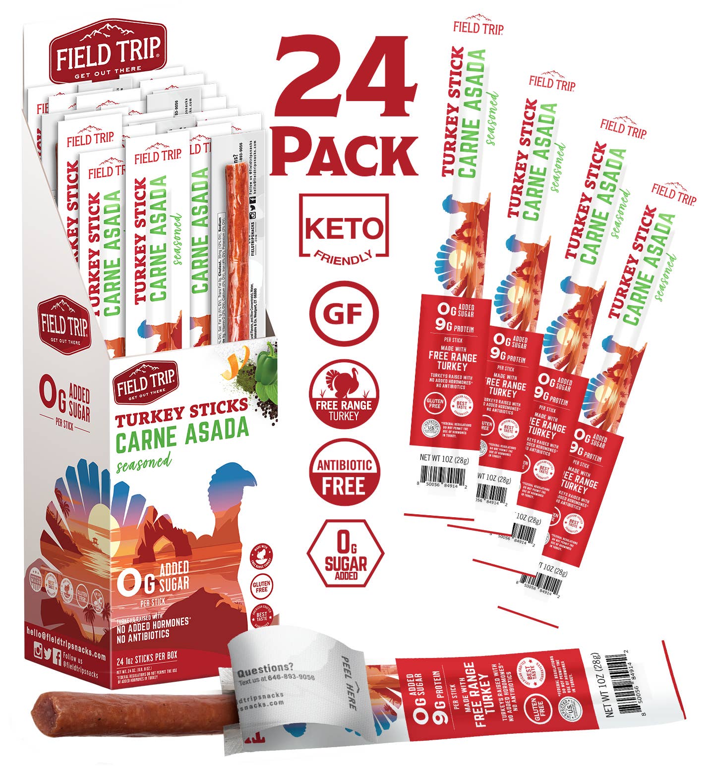 FIELD TRIP - Vente Viande séchée - Bâtonnet de dinde Carne Asada (1 oz)